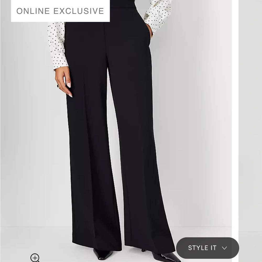 NWT Ann Taylor Petite Wide Leg Pant in Fluid Crepe